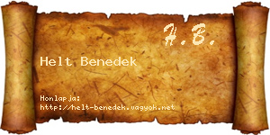 Helt Benedek névjegykártya