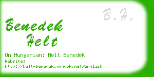 benedek helt business card